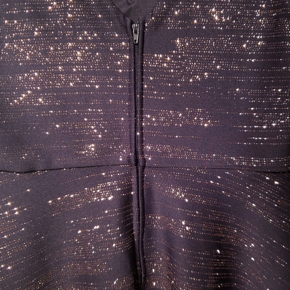 Francesca's Collection navy blue and gold dress - Picture 7 of 7